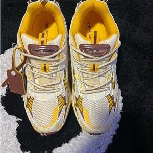 Off-White Yellow and Cream Sneakers